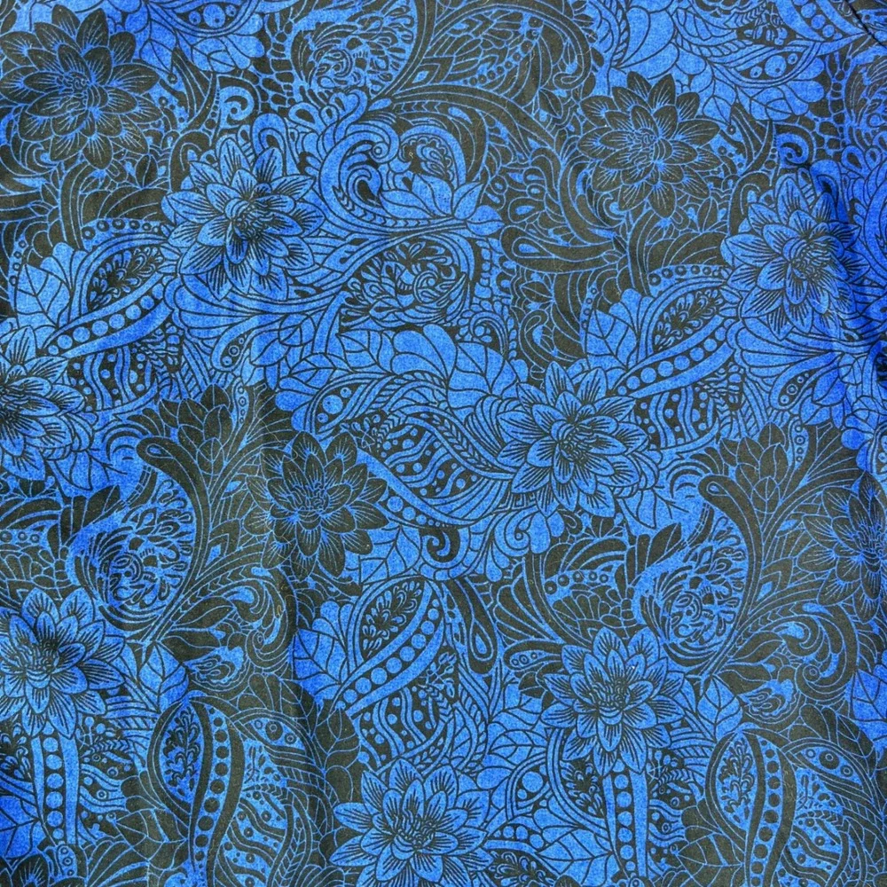 Robert‎ Graham Men/Women Pajama Top M Blue Black Paisley Long Sleeve Collared